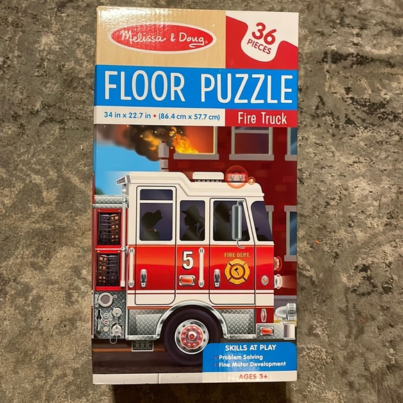 Melissa & Doug Toys Melissa Doug Fire Truck Large Floor Puzzle 36